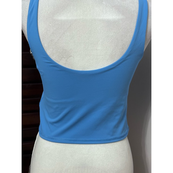 Vuori Daily Crop Top Women's M Blue Solid Sleeveless Scoop Neck Performance Tank - Picture 6 of 7
